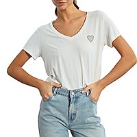 TSHIRT LILI COEUR OFFWHITE - Lili Sidonio