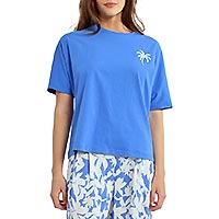 TSHIRT LILI PALM TREE BLUE - Lili Sidonio