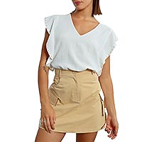 TSHIRT LILI VOLANTS BLANCS - Lili Sidonio