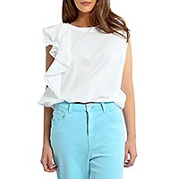 TSHIRT LILI VOLANTS BLANC - Lili Sidonio