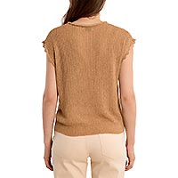 TSHIRT MAILLE CROCHET BEIGE - Molly Bracken