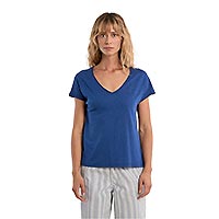 TSHIRT MOLLY COL V BLUE DENIM - Molly Bracken