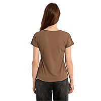TSHIRT MOLLY COL V CHOCOLAT - Molly Bracken