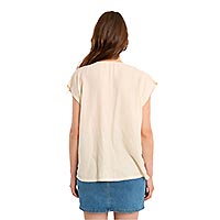 TSHIRT MOLLY COL V CREAM - Molly Bracken