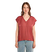 TSHIRT MOLLY COL V TERRACOTTA - Molly Bracken