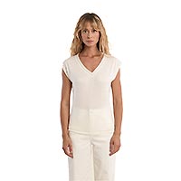 TSHIRT MOLLY COL V WHITE STRASS - Molly Bracken