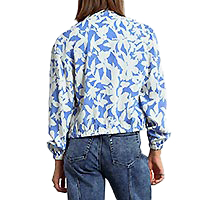 VESTE BOMBER COURTE BLEU BLANC - Lili Sidonio
