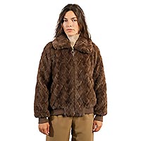 VESTE FOURRURE ZIGZAG MARRON - Molly Bracken