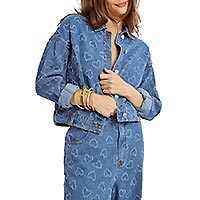 VESTE JEAN DENIM BLUE HEART - Lili Sidonio