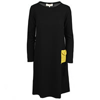 ROBE ANGELA NOIR GRIS JAUNE - Cocòl