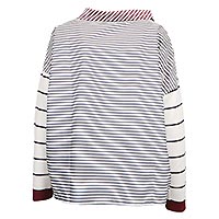TOP FEERIK STRIPES GREY WINE - Cocòl