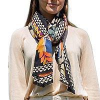 FOULARD BIG FLOWER MULTI - Colores de Otono