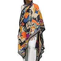 FOULARD BIG FLOWER MULTI - Colores de Otono