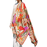 FOULARD BIG FLOWER ORANGE - Colores de Otono