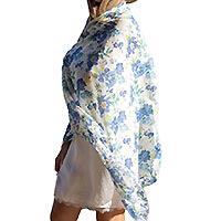 FOULARD BOTANIQUE BLEU - Colores de Otono