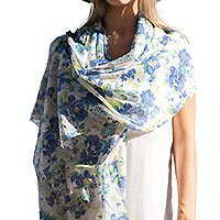 FOULARD BOTANIQUE BLEU - Colores de Otono