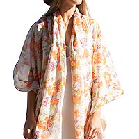 FOULARD BOTANIQUE ORANGE - Colores de Otono