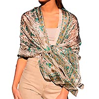 FOULARD FLORE VERT - Colores de Otono