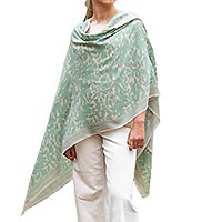 FOULARD MAGNOLIA VERT BEIGE - Colores de Otono
