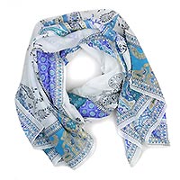 FOULARD MANDALA BLEU - Colores de Otono