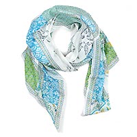 FOULARD MANDALA VERT TURQUOISE - Colores de Otono