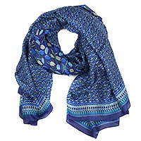 FOULARD TULIPES BLEU - Colores de Otono