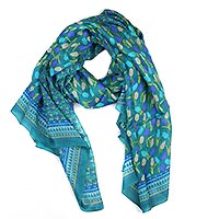 FOULARD TULIPES VERT - Colores de Otono