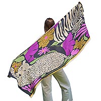 FOULARD ZEBRE MAUVE - Colores de Otono