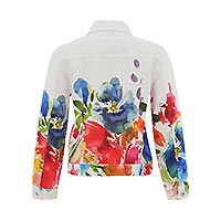 BLOUSON IRIS LIN BLANC MULTI - Dolcezza