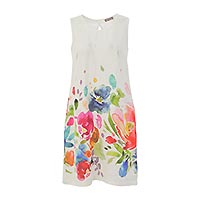 ROBE IRIS LIN BLANC MULTI - Dolcezza