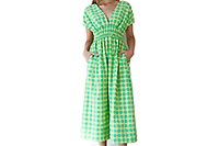 MAXI DRESS GARICIA VICHY VERT - Dr Bloom