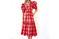 MAXI DRESS JOY VICHY ROUGE - Dr Bloom