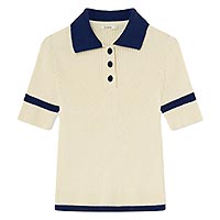 POLO TRINA  ECRU BLEU - Dr Bloom