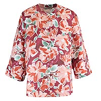 TOP FLORAL MULTI BORDEAU - Dunque