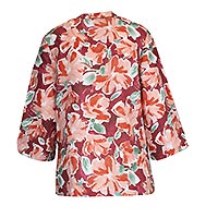 TOP FLORAL MULTI BORDEAU - Dunque