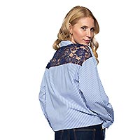 ELINA STRIPES POCKET BLUE - Emily Van Den Bergh