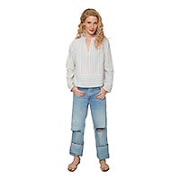 ELVIRA STRIPES BLUSH GREEN - Emily Van Den Bergh