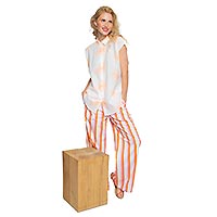 EMILIA SHIRT WHITE ORANGE - Emily Van Den Bergh