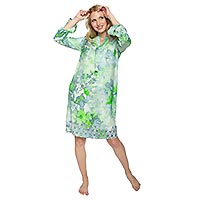 EMMA ROBE GREEN FLOWERS - Emily Van Den Bergh