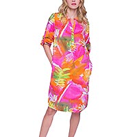 EQUINOXE DRESS PINK MULTI - Emily Van Den Bergh