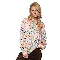 ESTA FLOWER BORDER BLUSH - Emily Van Den Bergh