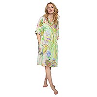 ESTEE DRESS BEIGE MULTI FLORAL - Emily Van Den Bergh
