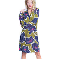 ETAMINE DRESS KAKI BLUE - Emily Van Den Bergh