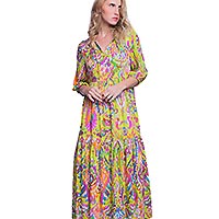 EXENTRIC MAXI DRESS FLUO - Emily Van Den Bergh