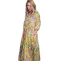 EXENTRIC MAXI DRESS FLUO - Emily Van Den Bergh