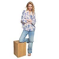 EZIRA PALMIERS BLEU BEIGE - Emily Van Den Bergh