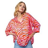 TOP ORANGE PINK ZEBRA - Emily Van Den Bergh