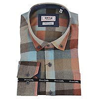 VERY FLANNEL BROWN ORANGE BLUE - Emyle
