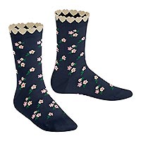 DISTY FLOWERS SPACE BLUE - Falke