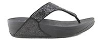 LULU TOE POST GLITTER BLACK - Fitflop